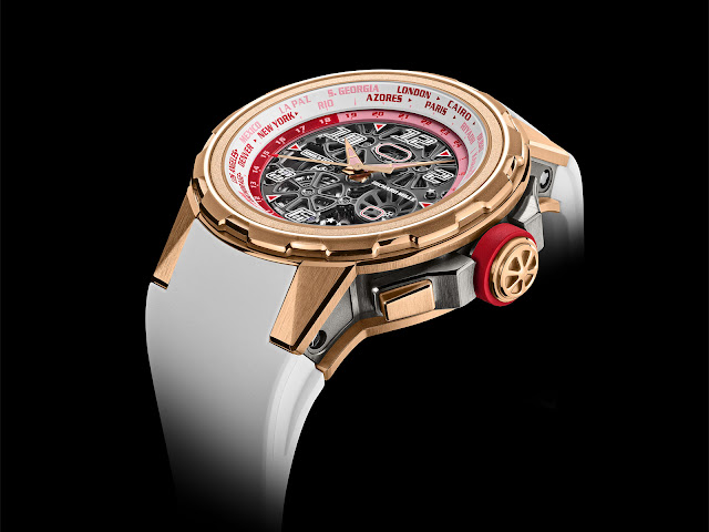 Richard Mille RM 63-02 Automatic Worldtimer in red gold and titanium