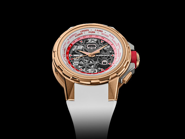 Richard Mille RM 63-02 Automatic Worldtimer in red gold and titanium