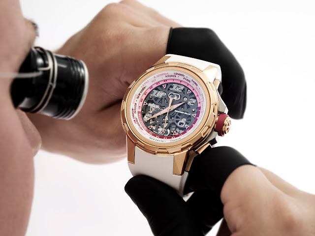 Richard Mille RM 63-02 Automatic Worldtimer in red gold and titanium