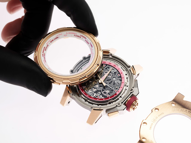 Richard Mille RM 63-02 Automatic Worldtimer in red gold and titanium