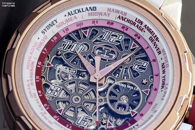 Richard Mille RM 63-02 Automatic Worldtimer, dial detail