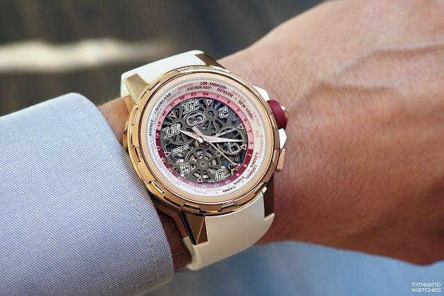 Richard Mille RM 63-02 Automatic Worldtimer, a wristshot